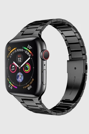 Black Slim Stainless Steel Band for Apple Watch