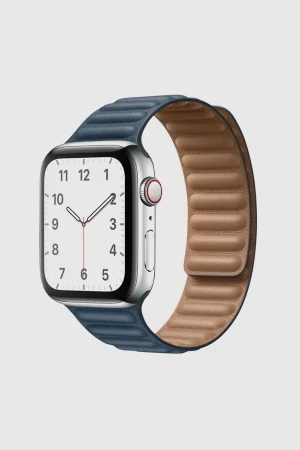 Baltic Blue Leather Link Band for Apple Watch