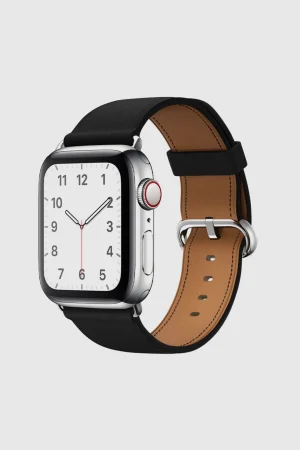 Black Classic Leather Buckle for Apple Watch