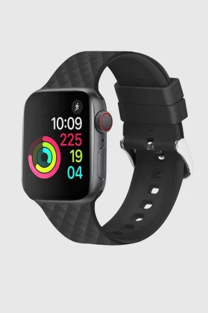 Black Messina Silicone Band for Apple Watch