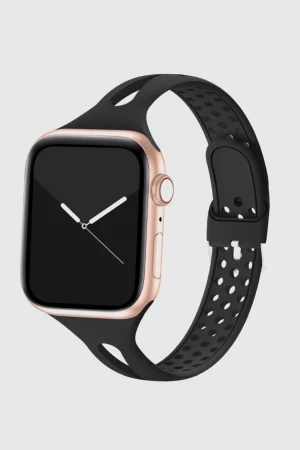 Black Slim Silicone Band for Apple Watch