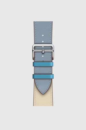 Alternative view of Bleu lin/Craie/Bleu du Nord Single Tour Leather for Apple Watch