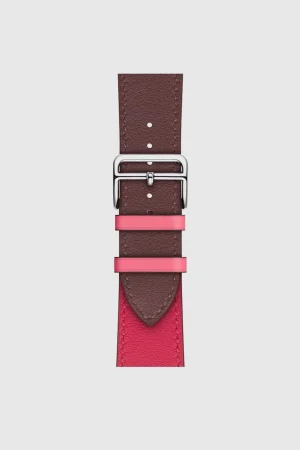 Alternative view of Bordeaux/Rose Extrême/Rose Azalée Single Tour Leather for Apple Watch