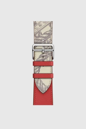 Alternative view of Brique/Béton Single Tour Leather for Apple Watch