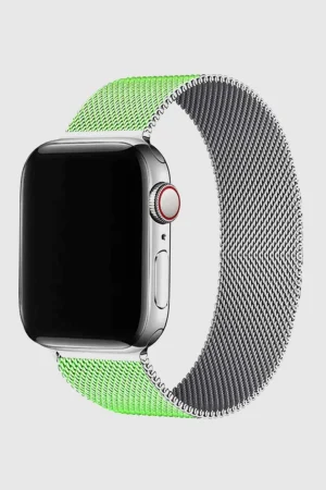 Duo Green Silver Milanese Loop for Apple Watch