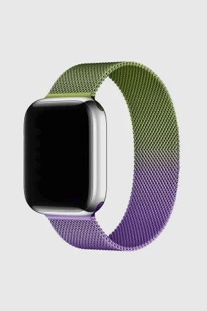 Gradient Green Purple Milanese Loop For Apple Watch