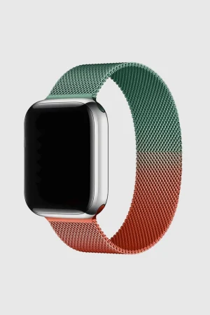 Gradient Orange Light Green Milanese Loop For Apple Watch