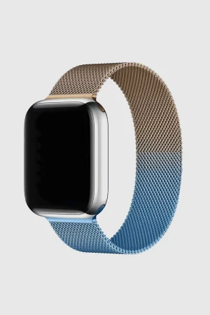 Gradient Retro Gold Blue Milanese Loop For Apple Watch