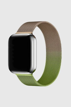 Gradient Retro Gold Green Milanese Loop For Apple Watch