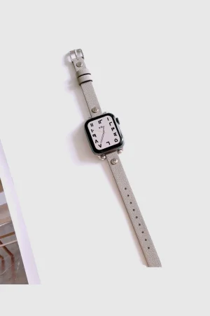 Hermione Leather Band for Apple Watch in Light Grey