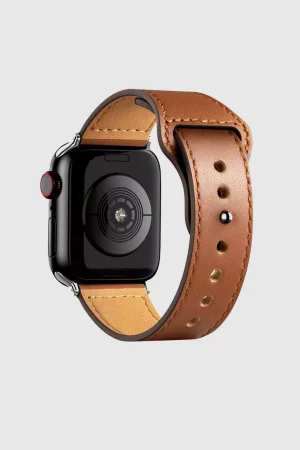 Light Brown Lincoln Leather Band for Apple Watch