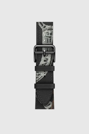 Alternative view of Noir All-Over Print Single Tour Leather for Apple Watch