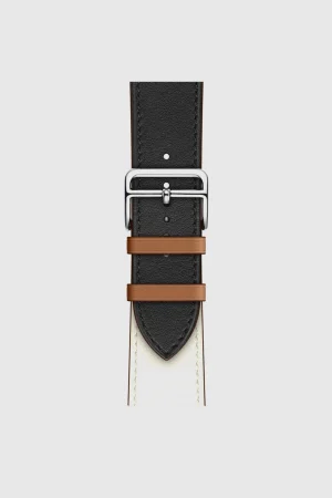 Alternative view of Noir/Blanc/Gold Single Tour Leather for Apple Watch