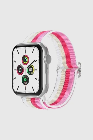 Pink Yellow White Elastic Loop Band for Apple Watch