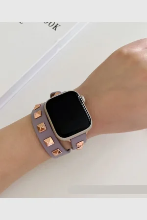 Rockstar Wrap Double Tour Leather Band for Apple Watch in Lavender