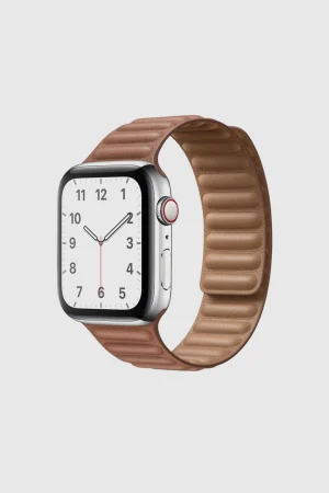Saddle Brown Leather Link Band for Apple Watch