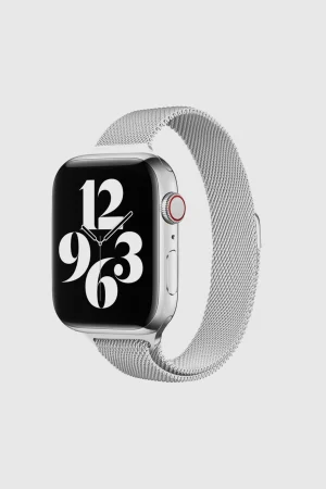 Silver Aurora Slim Milanese Band for Apple Watch