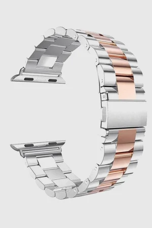 Alternative view of Silver Rose Gold Stainless Steel Band for Apple Watch