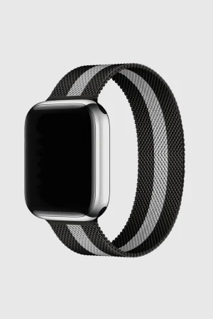 Stripe Black And White Milanese Loop For Apple Watch