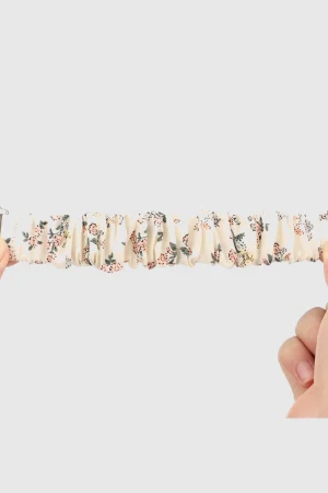 Alternative view of White Floral Scrunchie Loop Band for Apple Watch