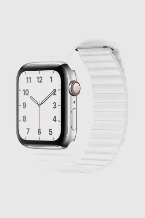 White Leather Loop for Apple Watch