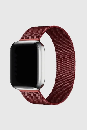 Wine Red Milanese Loop For Apple Watch