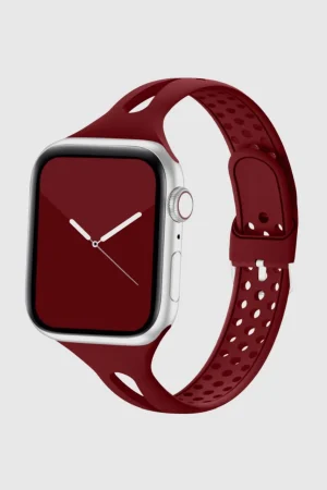 Wine Red Slim Silicone Band for Apple Watch