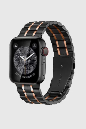 Black Rose Pink Stainless Steel Band for Apple Watch