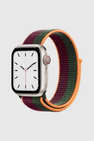 Dark Cherry / Forest Green Sport Loop Band For Apple Watch
