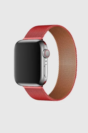 Duo Red/Rose Pink Milanese Loop for Apple Watch