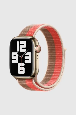 Pink Pomelo / Tan Sport Loop For Apple Watch