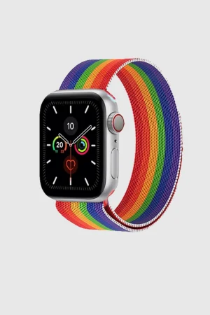 Stripe Rainbow Pride Milanese Loop for Apple Watch