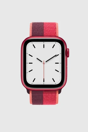 Alternative view of Red / Dark Cherry Sport Loop For Apple Watch