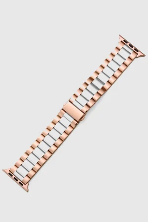 Rose Gold White Stainless Steel Band for Apple Watch